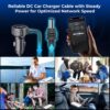 Starlink Mini Cable 10FT, 3 in 1 Starlink Mini Car Charger DC Power Cable+ Cigarette Lighter Adapter 12V-48V with Digital Display, Durable USB C PD 140W and USB A 35W Ports for Trucks and Cars