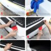 SINGARO Car Rear Bumper Protector, 41inch x3.5inch Car/SUV Universal Rubber Anti-Scratch Trunk Exterior Accessories（Red Border）