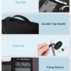 BAGSMART Cable Organizer Bag, Travel Electronics Organizer with Adjustable Divider, Tech Bag Carrying Case, Storage Bag Sturdy Tool Case with Handle for Cellphone Cord Electronics Accessories, Black