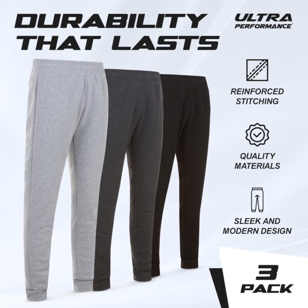 Ultra Performance 3 Pack Mens Joggers Mens Athletic Sweatpants with Pockets for Men, Small - 5X