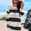 ANRABESS Women Swimsuit Crochet Swim Cover Up 2025 Summer Bathing Suit Swimwear Mesh Knit Beach Dress Vacation Outfits