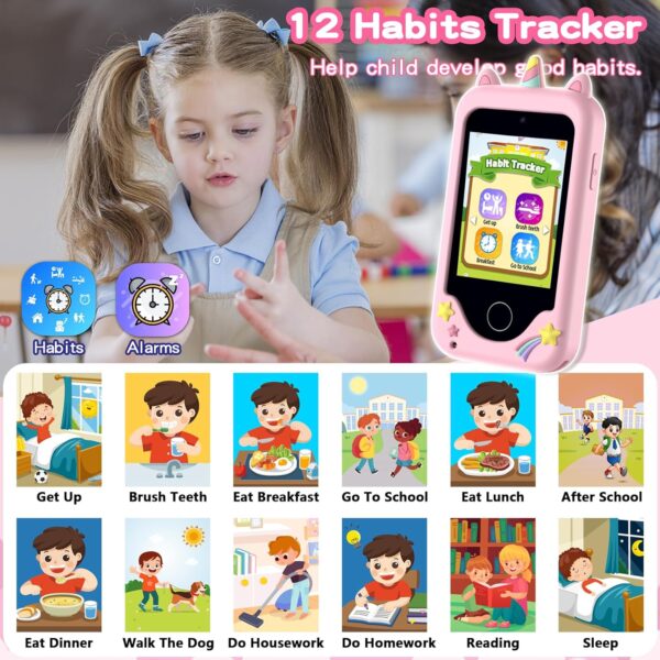 Kids Phone for Girls, Toys for 3-10 Year Old Boys Girls Christmas Birthday Gifts for Kids, Touchscreen Toddler Smartphone Learning Toys, Kids Toys Play Cell Phone with Camera, Games, Music, 8GB Card