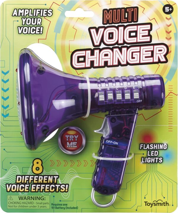 Toysmith Tech Gear Multi Voice Changer – Amplifies Voice with 8 Fun Effects, Fun Toy or Gift for Kids Ages 5+- Christmas Gifts, Stocking Stuffer, 6.5”, Colors May Vary