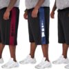 Real Essentials Men's Big & Tall 3-Pack Dry Fit & Mesh Active Athletic Perfomance Shorts (3X-5X)