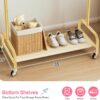 SLEEPING LAMB Kids Dress Up Rack with Wheels, Metal Small Kids Clothing Rack for Hanging Clothes with Bottom Shelf, Baby Dress Up Storage Wardrobe for Little Girls,Toddler, Gold