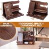 TESLYAR Wood Phone Docking Station for Men - Desk or Nightstand Organizer - Birthday Gifts for Husband, Dad - Anniversary Idea from Wife - Key Holder, Stand Wallet, Watch & Essentials (Bourbon Brown)