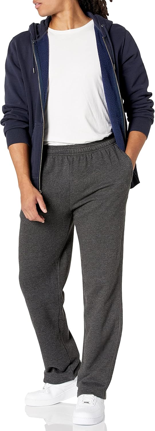 Amazon Essentials Men's Fleece Open Bottom Sweatpant (Available in Big & Tall)