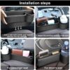 Car Seat Gap Filler Organizer with Cup Holder, 2 Pack Adjustable Leather Car Side Seat Storage Box, Multifunction Interior Storage Organizer for Phones Keys Sunglasses Cards, Black