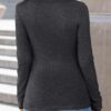 Kissfix Womens Long Sleeve Shirts Going Out Fall Clothes Casual Henley Tops Ribbed Knit Blouses Fashion Trendy Outfits