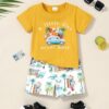 YUEMION Toddler Baby Boy Summer Outfit 1-5T Baby Boy Clothes Short Sleeve T-Shirts Top + Shorts 2Pcs Boy Clothing Casual Set