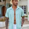 COOFANDY Mens Hawaiian Shirts Short Sleeve Button Down Aloha Shirt Casual Beach Clothes