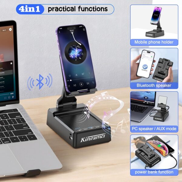 Birthday Gifts for Him Men,Portable Mens Gifts Cell Phone Stand with Wireless Multifunctional Bluetooth Speaker and Anti-Slip Base HD Surround Sound,Unique Valentines Day Gifts for Mens