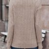 Dokotoo Womens Soft Long Sleeve V Neck Shirts Solid Casual Decorative Buttons Knitted Pullover Tunic Tops