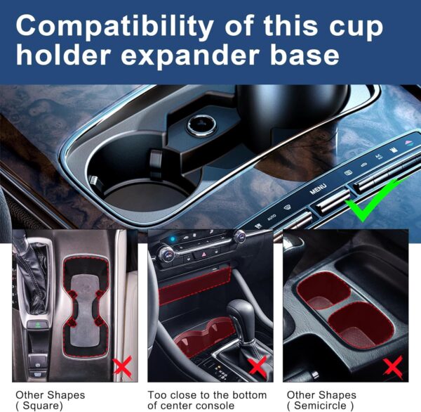 Car Cup Holder Expander, Cup Holder Extender Adapter with Expandable Arm and Adjustable Base, Compatible with Yeti Ramblers 14-64oz, Hydro Flasks 18-64oz Most Coffee Mugs Bottles & Cups