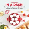 DASH Deluxe Rapid Egg Cooker for Hard Boiled, Poached, Scrambled Eggs, Omelets, Steamed Vegetables, Dumplings & More, 12 capacity, with Auto Shut Off Feature - Red