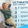 ComfiLife Gel Enhanced Seat Cushion – Office Chair Cushion – Non-Slip Gel & Memory Foam Coccyx Cushion for Tailbone Pain - Desk Chair Car Seat Cushion Driving - Sciatica & Back Pain Relief (Navy)