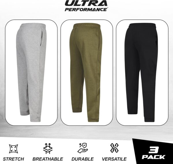 Ultra Performance 3 Pack Boys Sweatpants Kids Clothes Active Soft Fleece Joggers for Boys Size 8-20