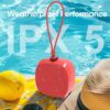 TWS Bluetooth Speaker Clear Loud Stereo Sound Portable Wireless Speaker with Lights IPX5 Waterproof Speakers BT5.3 Small Speakers Long Playtime for Home/Party/Outdoor/Beach Electronic Gadgets (Red)