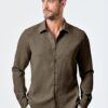 JMIERR Mens Shirt Waffle Button Down Shirts Long Sleeve Casual Work Dress Shirt