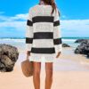 ANRABESS Women Swimsuit Crochet Swim Cover Up 2025 Summer Bathing Suit Swimwear Mesh Knit Beach Dress Vacation Outfits