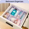 Vtopmart 25 PCS Plastic Drawer Organizers Set, 4-Size Versatile Bathroom and Vanity Drawer Organizer Trays, Storage Bins for Makeup, Bedroom, Kitchen Gadgets Utensils and Office