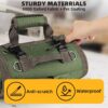 Tool Bag Roll Up, UUP Heavy Duty Rolled Empty Tool Storage Organization, Portable Foldable Rollup Organizer with 2 Small Pouches, Rollable Carrying Toolbag, Dad Men Mechanic Birthday Gifts, Army Green