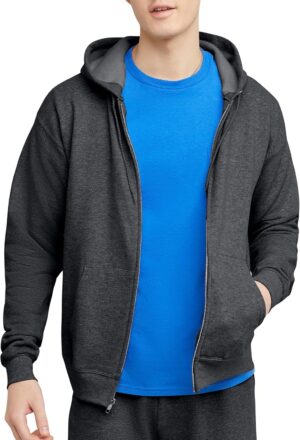 Hanes Men's EcoSmart Fleece Full-Zip Hoodie Sweatshirt