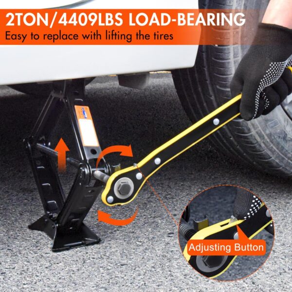 Car Jack Kit Scissor Jack for Car 2 Ton (4409 lbs) Tire Jack Tool Kit Universal Car Emergency Kit with Lug Wrench Tire Changing Kit for Car SUV