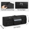 Car Trunk Organizer Compatible with Toyota FJ Cruiser 2007-2021, Rear Storage Bag with 3 Pieces of 1.5” Wide Hook&Loop Tapes, 2 Adjustable Hanging Loops, Multiple Pockets, Black