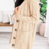 PRETTYGARDEN Women's Open Front Cardigan Sweaters Fall Fashion Button Down Cable Knit Chunky Winter Outerwear Coats