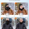 AstroAI Balaclava Ski Mask Winter Fleece Thermal Face Mask Cover for Men Women Warmer Windproof Breathable, Cold Weather Gear for Skiing, Outdoor Work, Motorcycling, Snowboarding, Black-M, 21.5-23"