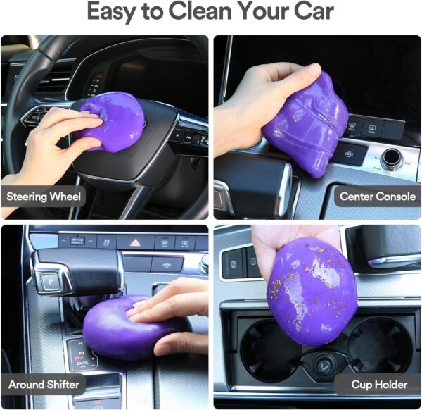 PULIDIKI Car Cleaning Gel Cleaning Putty Car Interior Cleaner Car Detailing Kit Car Cleaning Slime Car Cleaning Supplies Car Accessories Gifts Purple