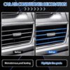 Riakrum 30 Pcs Car Accessories Set Blue and Black PU Leather Steering Wheel Cover Auto Interior Accessories Gift Car Vent Trim Strips Air Conditioner Insert Strips with Installation Tool