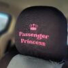 New Black Fabric Passenger Princess Design Car Truck SUV Van Seat Headrest Cover Fit for Cars Vans Trucks - One Piece (Passenger Princess)