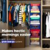 Weekly Clothes Organizer for Kids - 6-Shelf - Hanging Closet Daily Clothing Organization Labeled Shelves with Days of The Week Monday Through Friday, Weekday and Weekend. (Blue)