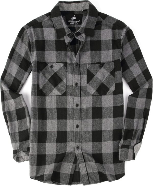 Alex Vando Mens Button Down Shirts Regular Fit Long Sleeve Casual Plaid Flannel Shirt