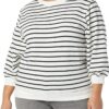 Amazon Essentials Women's French Terry Fleece Sleeve Detail Crewneck Sweatshirt