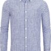 Alimens & Gentle Men's Plaid Button Down Shirts Cotton Long Sleeve Dress Shirts Regular Fit Gingham Shirts