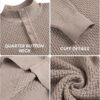 COOFANDY Men's Quarter Button Sweater Lightweight Mock Neck Pullover Sweater Fashion Casual Knitted Henley Sweater