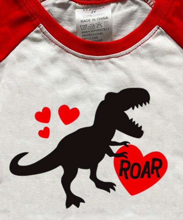 Kids Valentines Day Shirt Boys Girls Valentine's Monster Truck Dinosaur Heart Graphic Tees Raglan Toddler Long Sleeve Tops