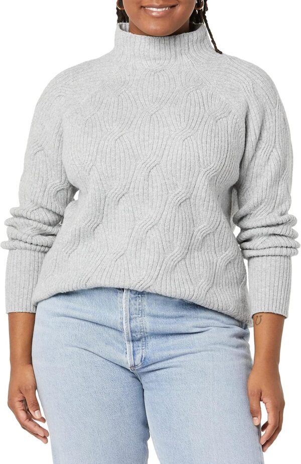 Amazon Essentials Women's Winter Sweater, Soft Touch Funnel Neck Cable Knit