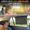 EcoNour Car Side Window Sun Shade (2 Pack) | Retractable Car Roller Sunshade for Kids | Baby Car Window Shades for UV and Sun Glare Protection | Baby Car Travel Accessories (15"x17")