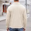 COOFANDY Men's Quarter Zip Up Pullover Slim Fit Mock Neck Long Sleeve Sweaters Casual Corduroy Polo Sweatshirt