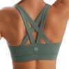 RUNNING GIRL Sports Bra for Women, Criss-Cross Back Padded Strappy Sports Bras Medium Support Yoga Bra with Removable Cups