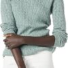 Amazon Essentials Women's Lightweight Long-Sleeve Cable Crewneck Sweater (Available in Plus Size)