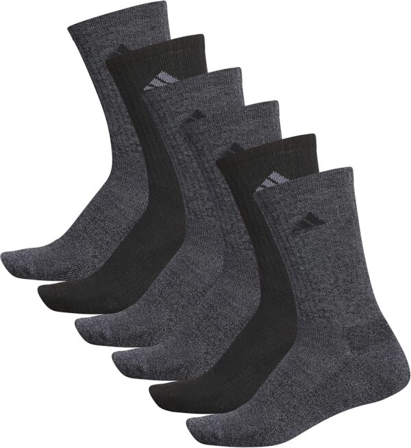 adidas Men's Athletic Cushioned Crew Socks with arch compression for a secure fit (6-Pair)