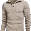 COOFANDY Men's Casual Slim Fit Pullover Sweater Knitted Thermal Sweatshirt