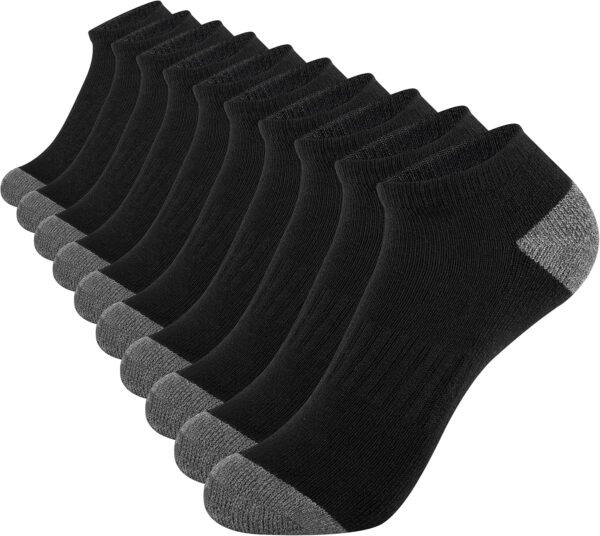 Comfoex 10 Pairs Boys Socks 4-6 6-8 8-10 Years Old Low Cut Ankle Athletic Socks For Kids Short Half Cushioned Socks