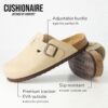 CUSHIONAIRE Hana Slip-On Buckle Clog with Cork Footbed +Memory Foam, Wide Widths Available