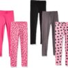 Amazon Essentials Girls and Toddlers' Leggings, Multipacks